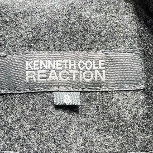 Kenneth Cole Reaction Womens Gray Wool Blend Coat Size 8 Dry Clean Only - Picture 11 of 16